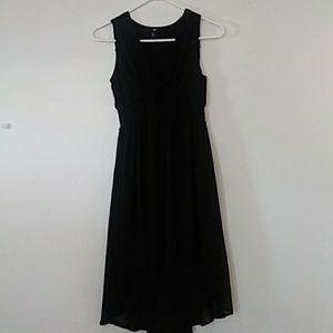 ⭐H&m black chiffon high low dress 34 4